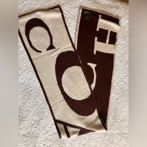 Vintage Coach signature scarf. Pre loved Check pictures for flaws- small holes.